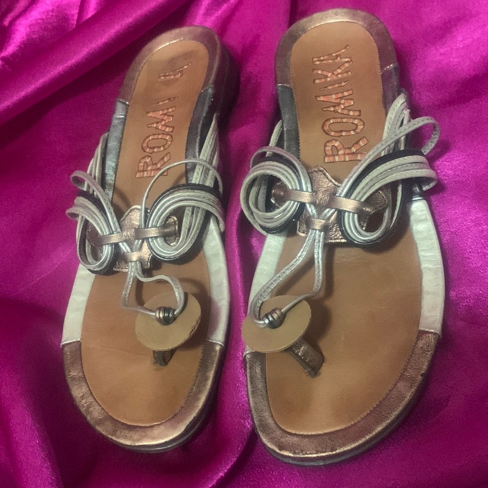 Romika sandals size 37 (6.5) hardly worn. Very comfortable. Metallic colours